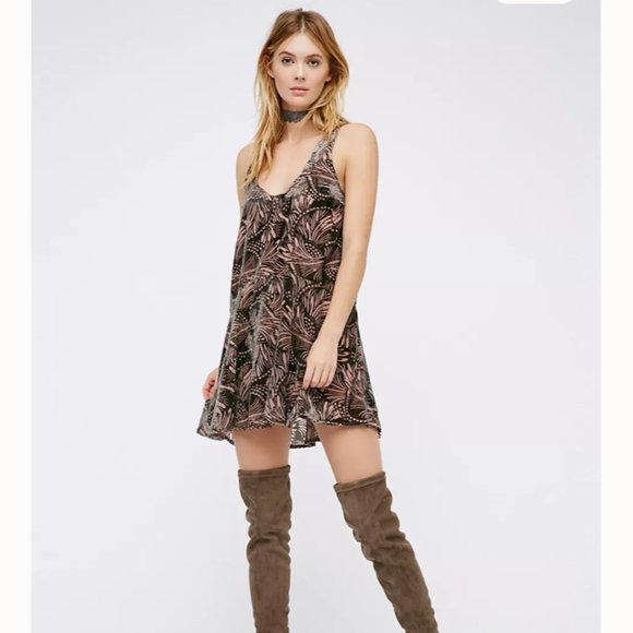 Free People | Ellie Mini Dress | Velvet Burnout | Small - Picture 1 of 12